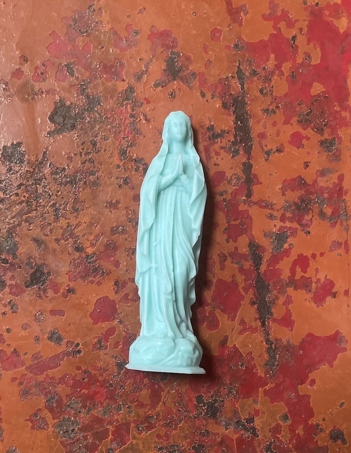 Mini Madone en cire coloris Turquoise