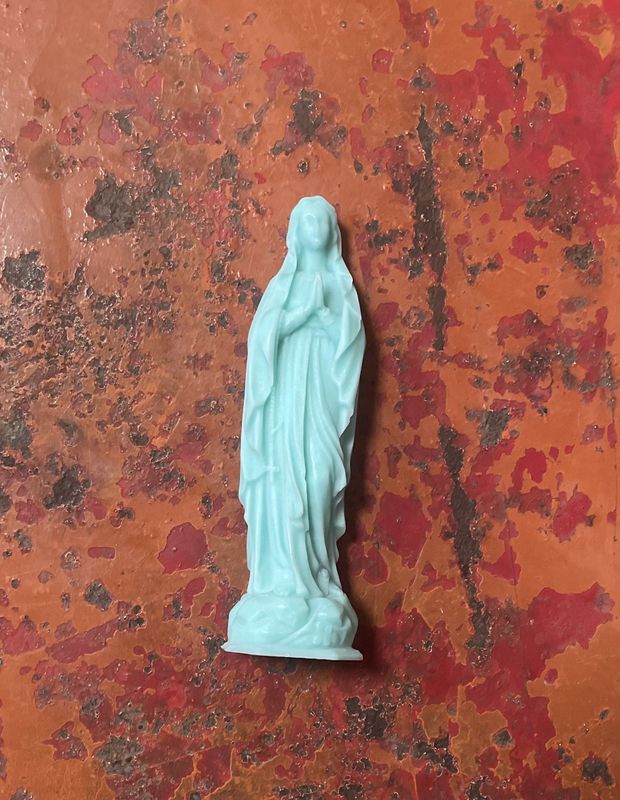 Mini Madone en cire coloris Turquoise