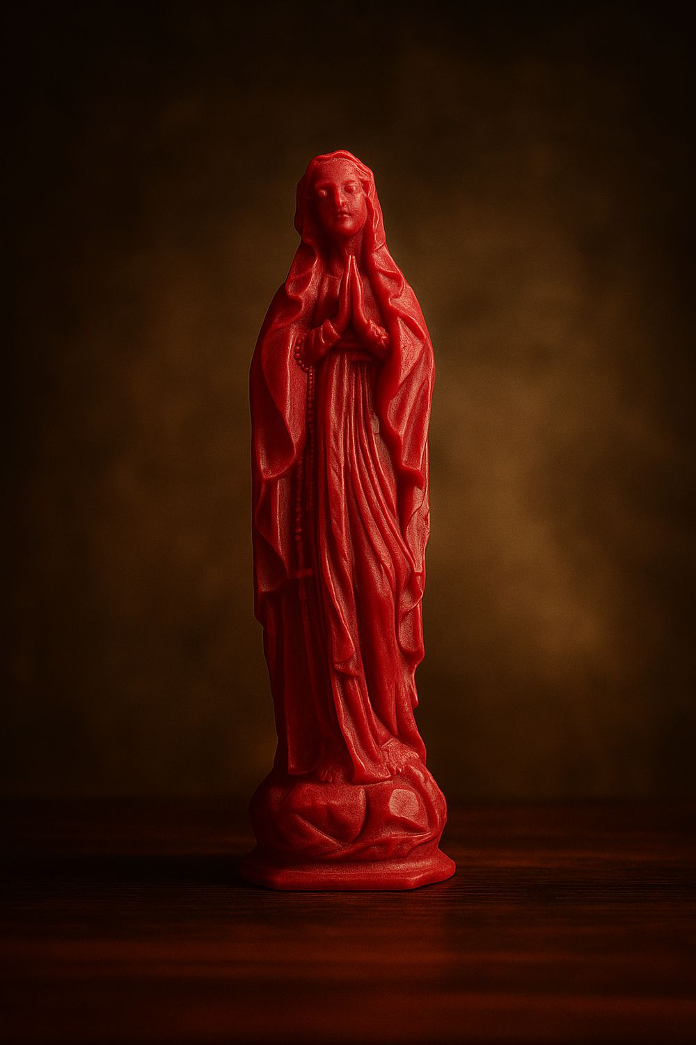 Mini Madone en cire coloris Vigne rouge