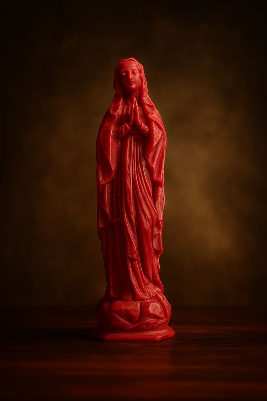 Madone en cire coloris Vigne rouge