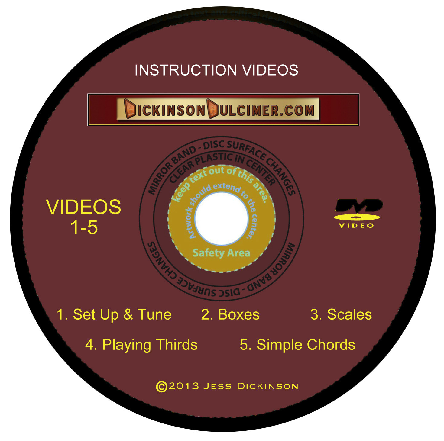 DVD #1 Hammered Dulcimer Instruction Videos 1-5