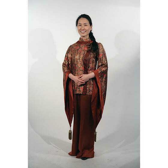 chinoise marron et or