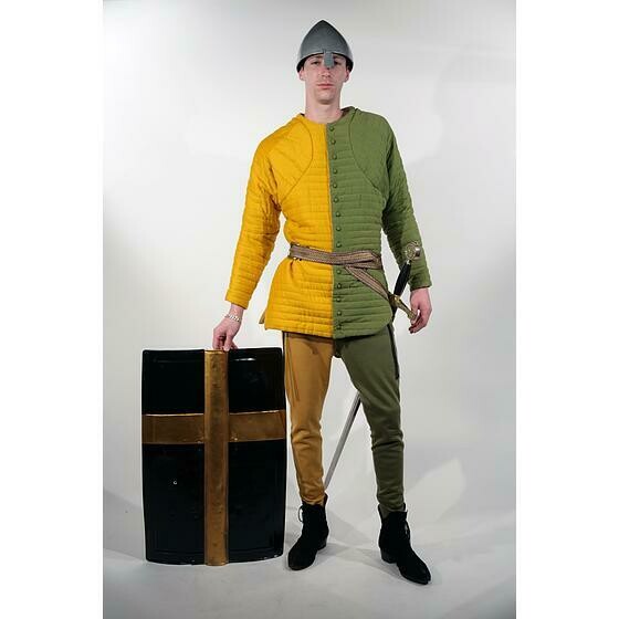 soldat moyen age bicolore jaune et vert