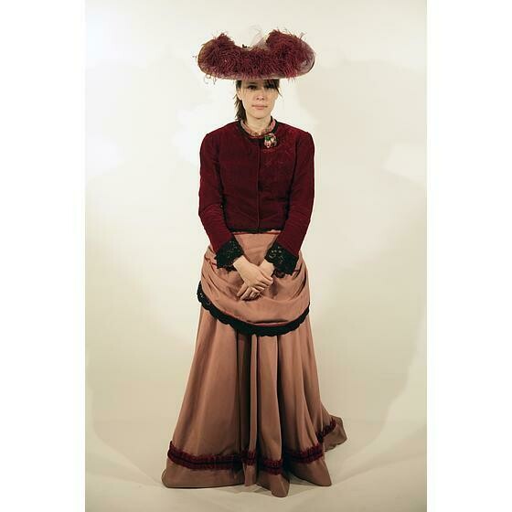 ensemble 1890 veste velours bordeaux