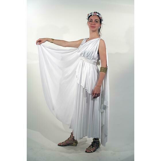 robe gréco romaine voile blanc