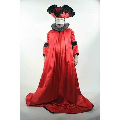 tenue Louis XV rouge déco noir