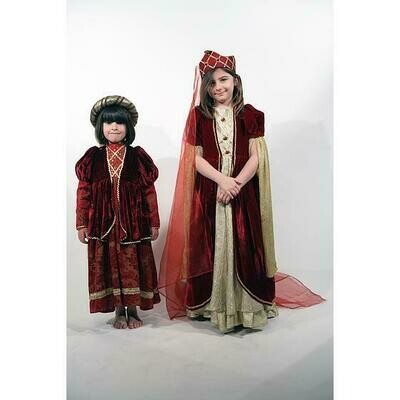 robe Moyen Age enfant velours bordeaux