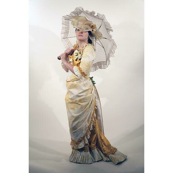 Robe à faux cup  blanche et jaune