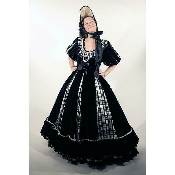 robe velours noir et écossais noir et blanc