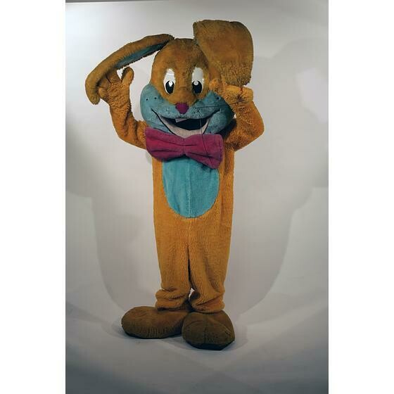lapin tete résine jaune et bleu