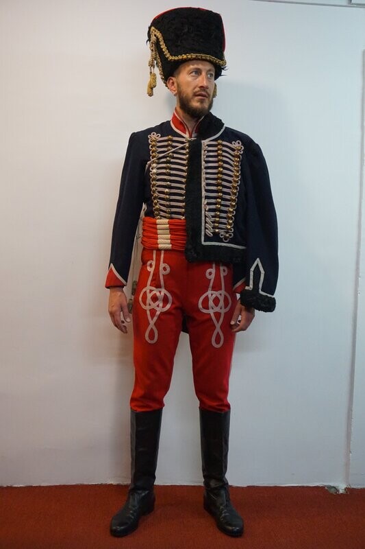 Hussard bleu marine brandebourg blanc