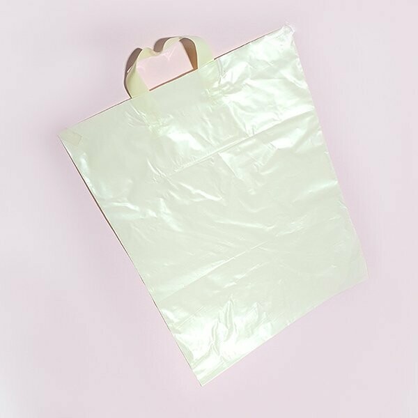 שקיות דאפי עם ידיות לופ, גודל 30-40, צבע שמנת