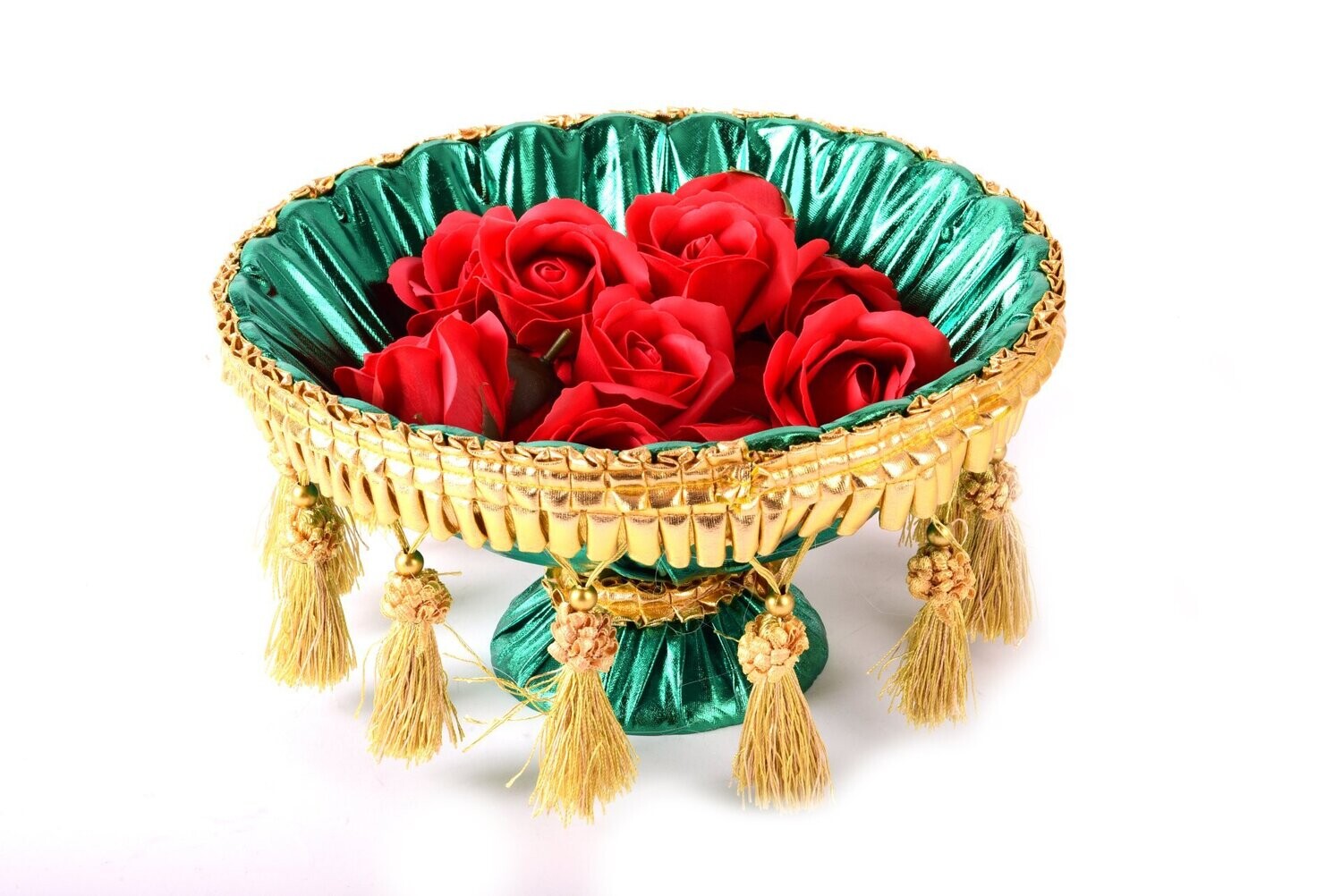 קערה לחינה ציפוי זהב וירוק