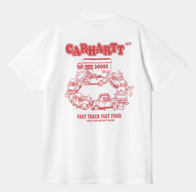 Carhartt WIP S/S Fast Food T-Shirt white/red