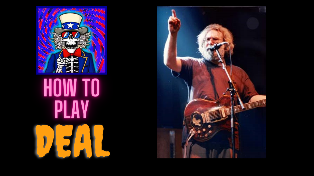 How to Play - "Deal" - Jerry Garcia guitar parts - all chords + finger-picking pattern + solo w TAB