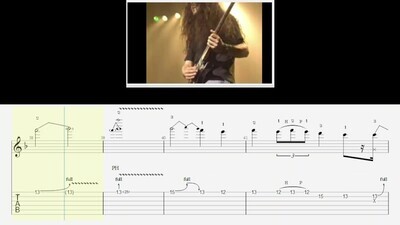 scrolling TAB - "Edge of Thorns" - SAVATAGE - Alex Skolnick guitar solo - Japan Live '94