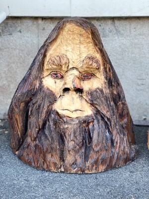 Big Foot Face Chain Saw Carving
