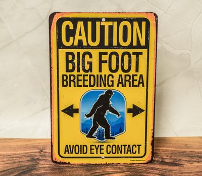 &quot;Bigfoot breeding area&quot; sign