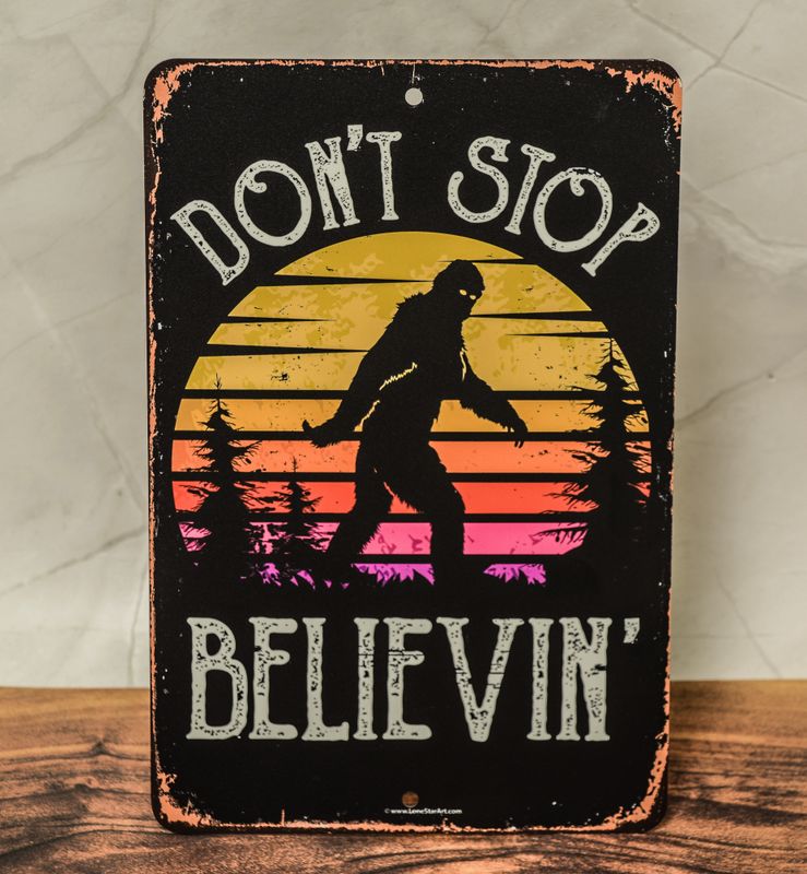 &quot;Don&#39;t stop believin&quot; black sign