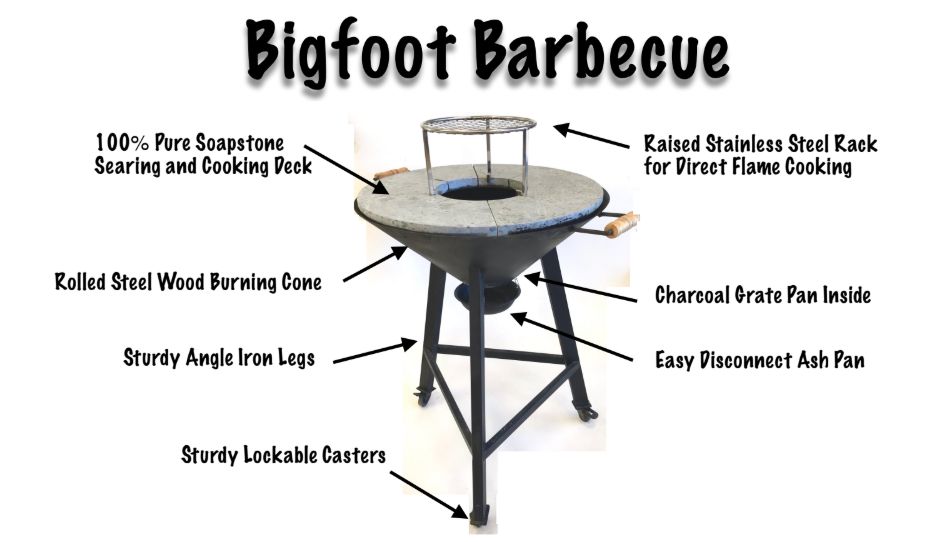 Soapstone Hot Stone Grill Firepit - Bigfoot BBQ