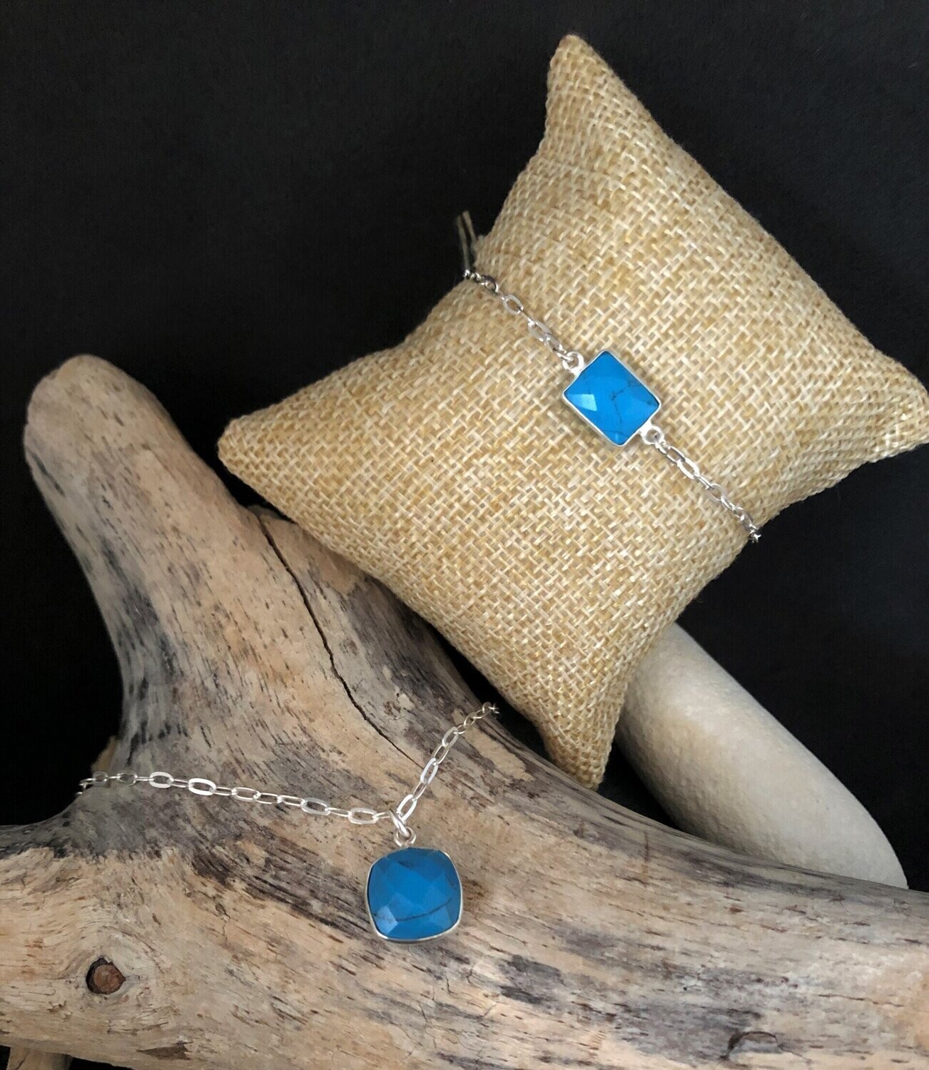 Parure bracelet & collier Jako argenté