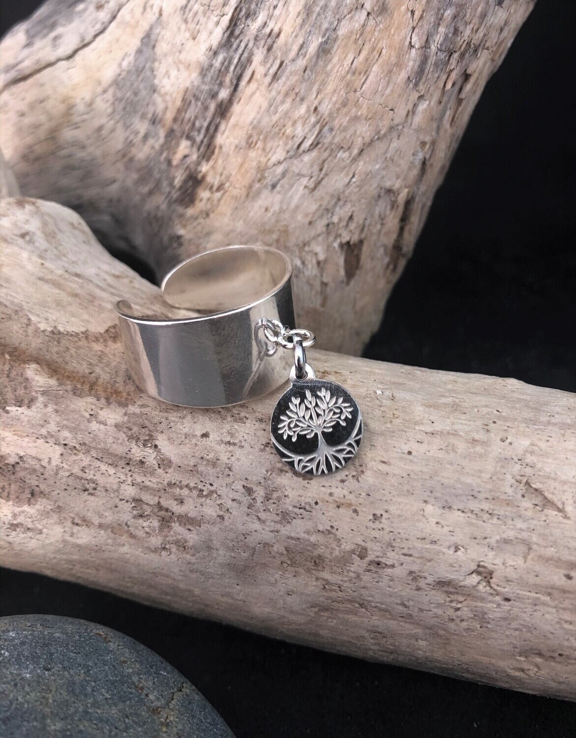 Bijou Qui Déteint Sur La Peau Bague en argent 925/1000ème arbre de vie gravé L