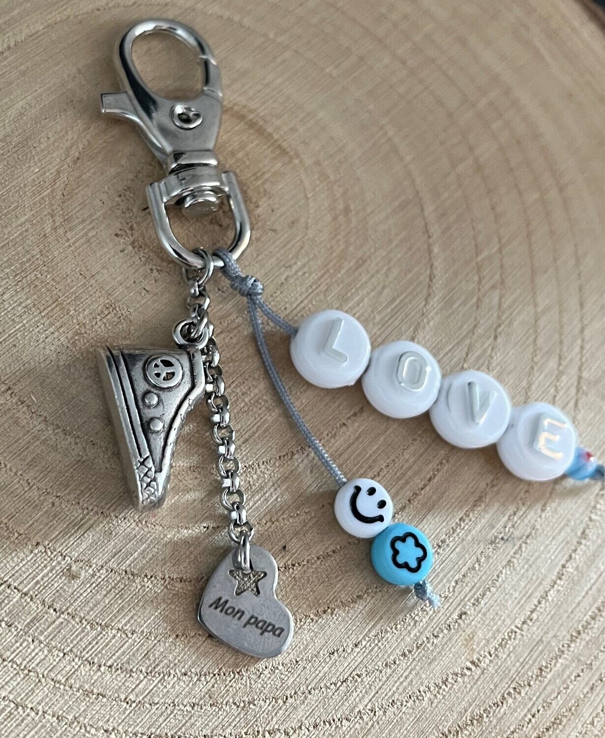 Porte clés LOVE, "mon papa pour la vie"