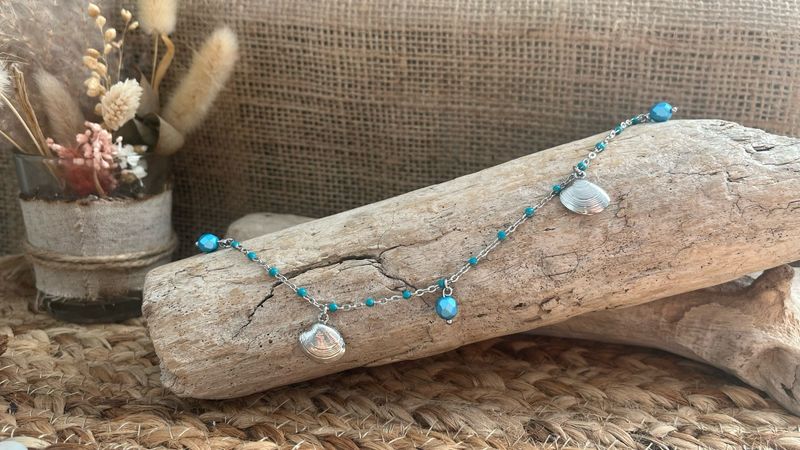 Bracelet de cheville turquoise