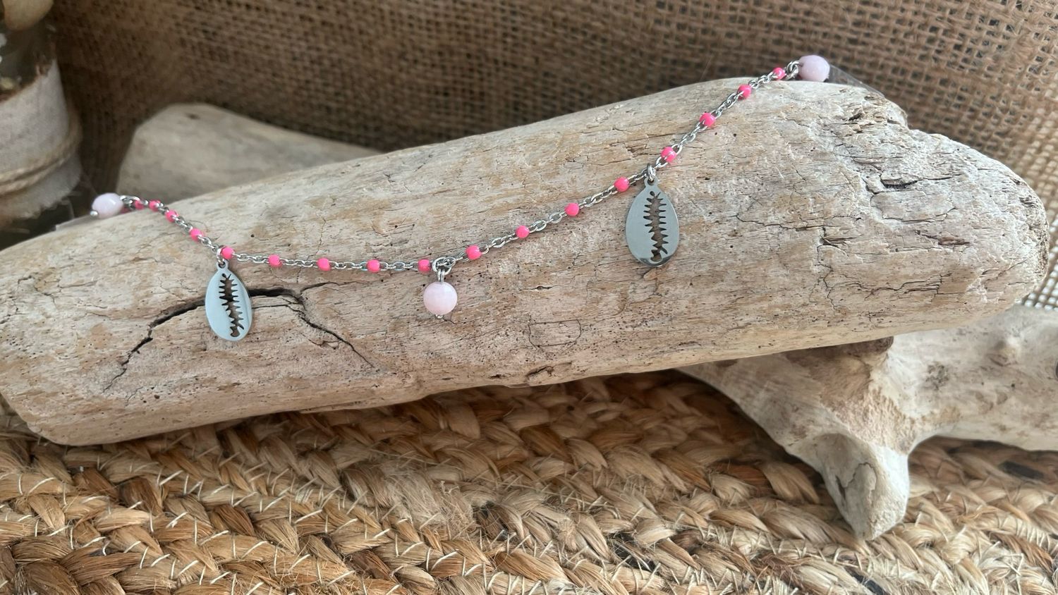 Bracelet de cheville rose