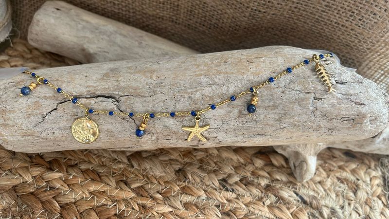 Bracelet de cheville marine