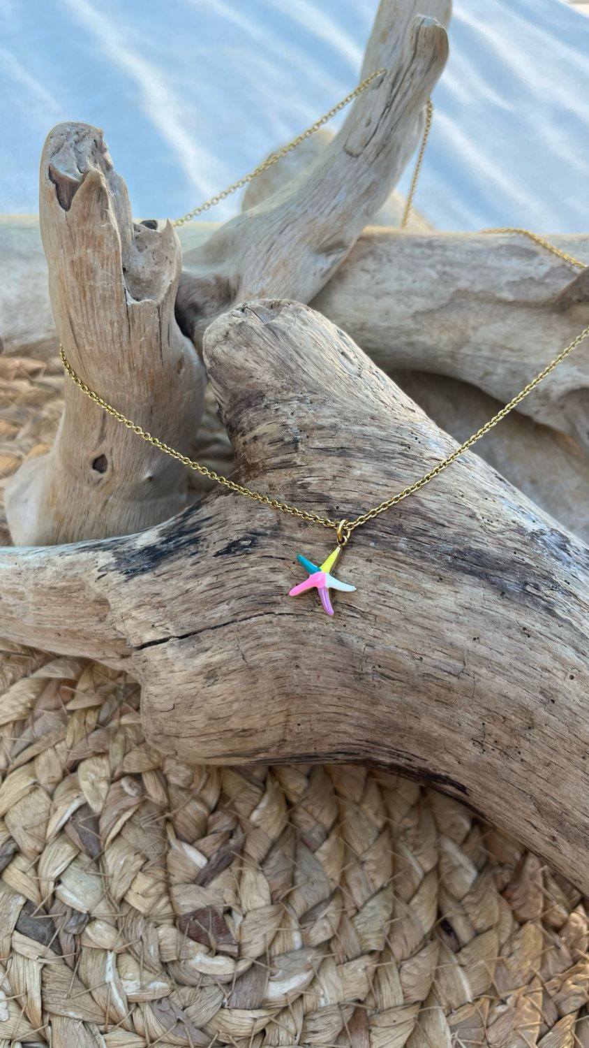 Collier « étoile acidulée » or