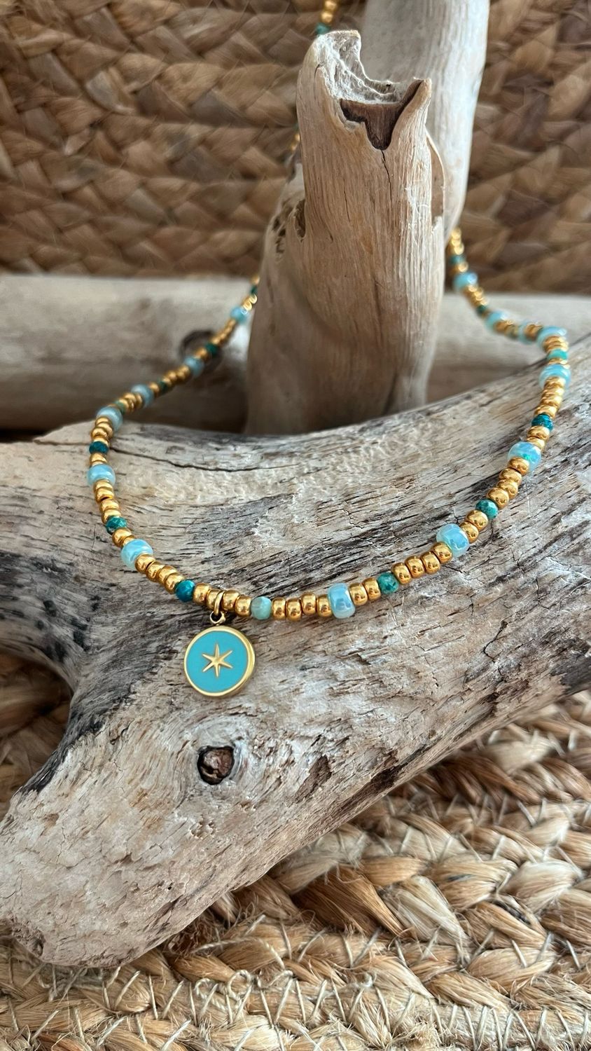 Collier « Lumière d’ailleurs » turquoise