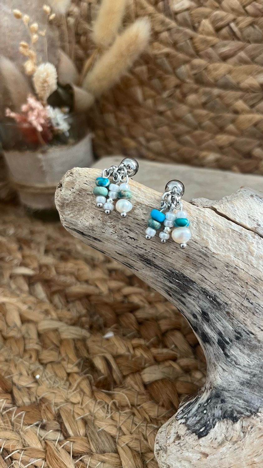 Boucles d’oreille « souffle indigo »