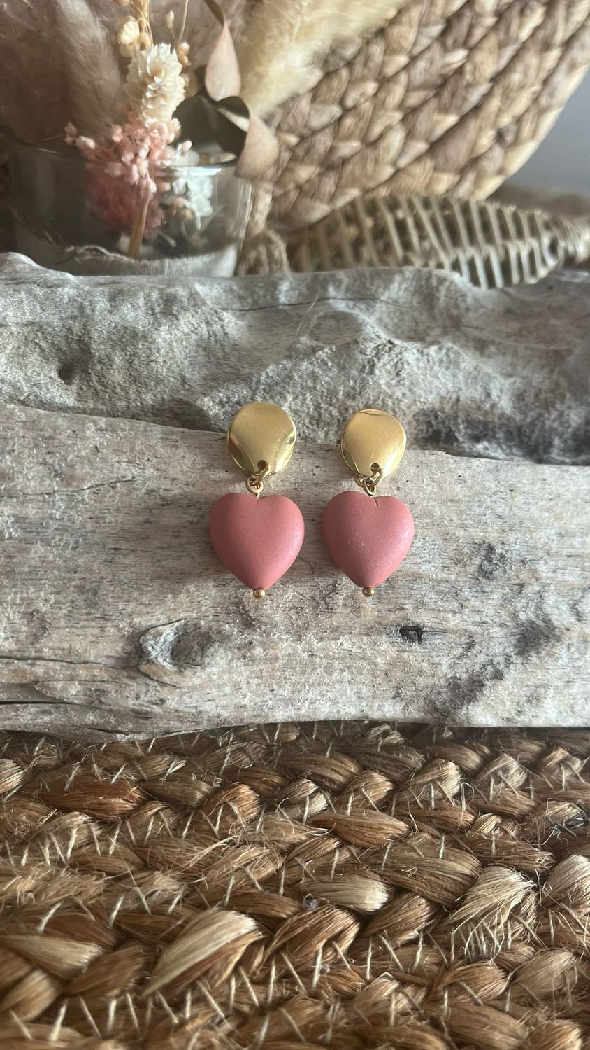 Boucles d’oreille « douceur d’automne » rose Boucles d’oreille « douceur d’automne » rose