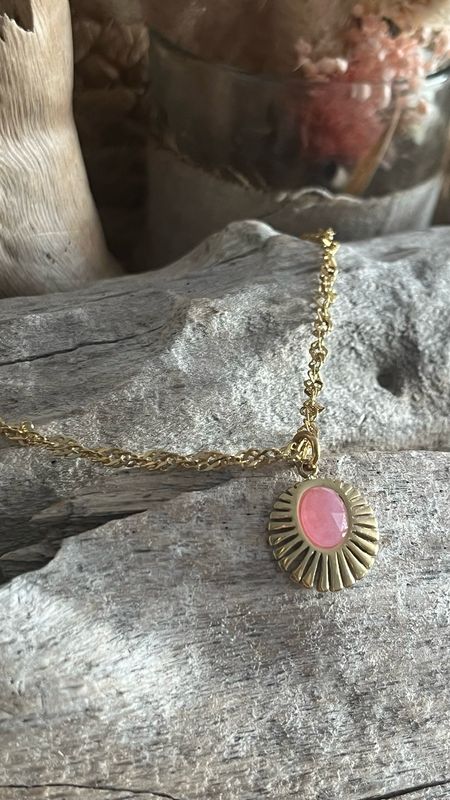 Collier « douceur d’automne » rose