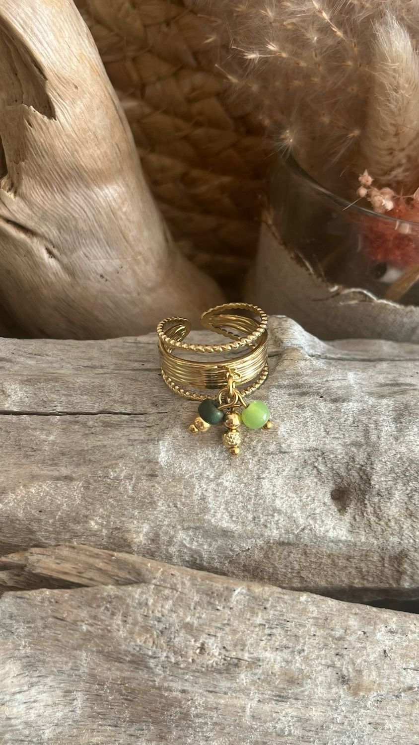 Bague « synergie rayonnante » verte Bague « synergie rayonnante » verte