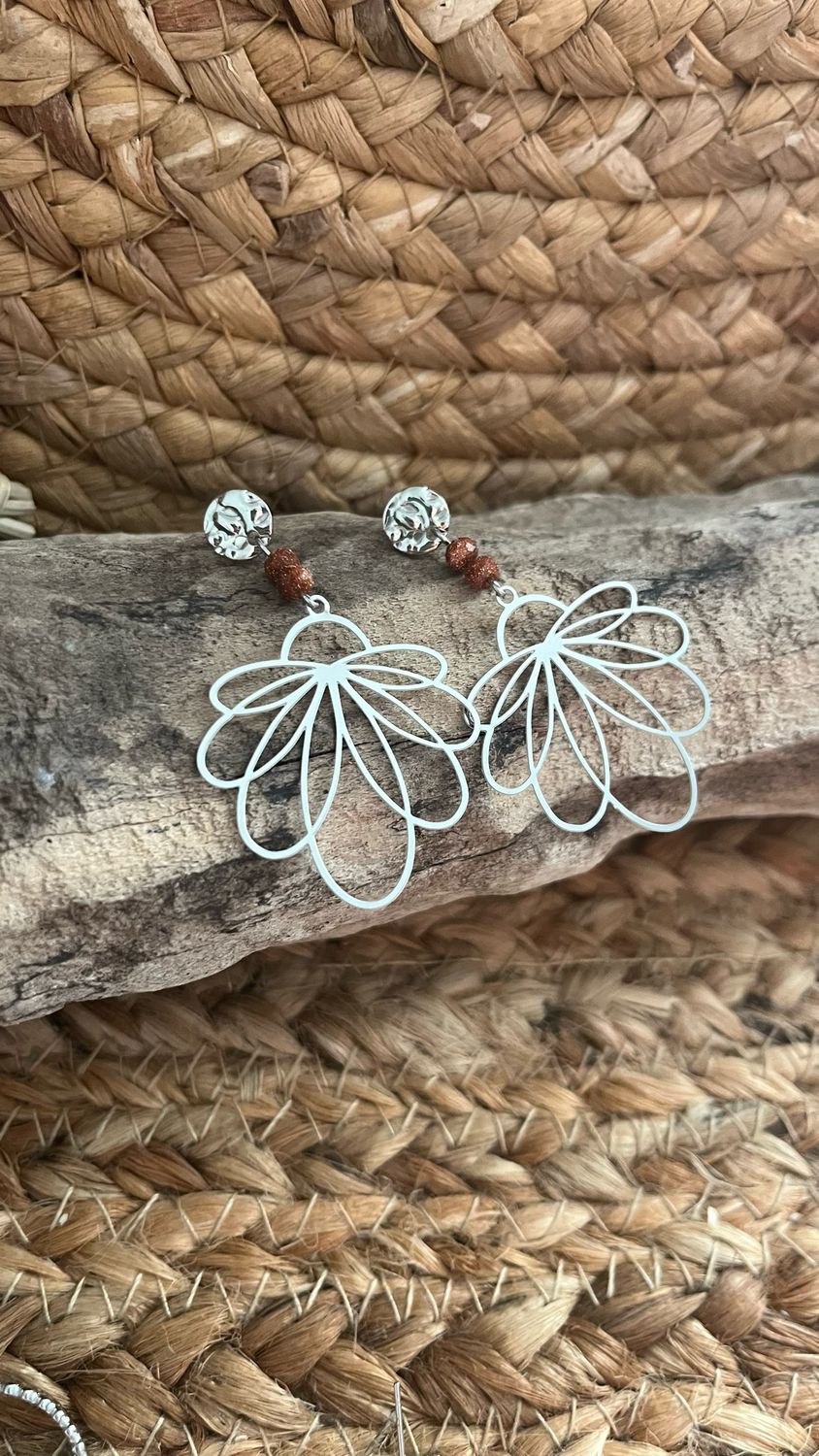 Boucles d’oreilles « Orchidée solaire » argent Boucles d’oreilles « Orchidée solaire » argent