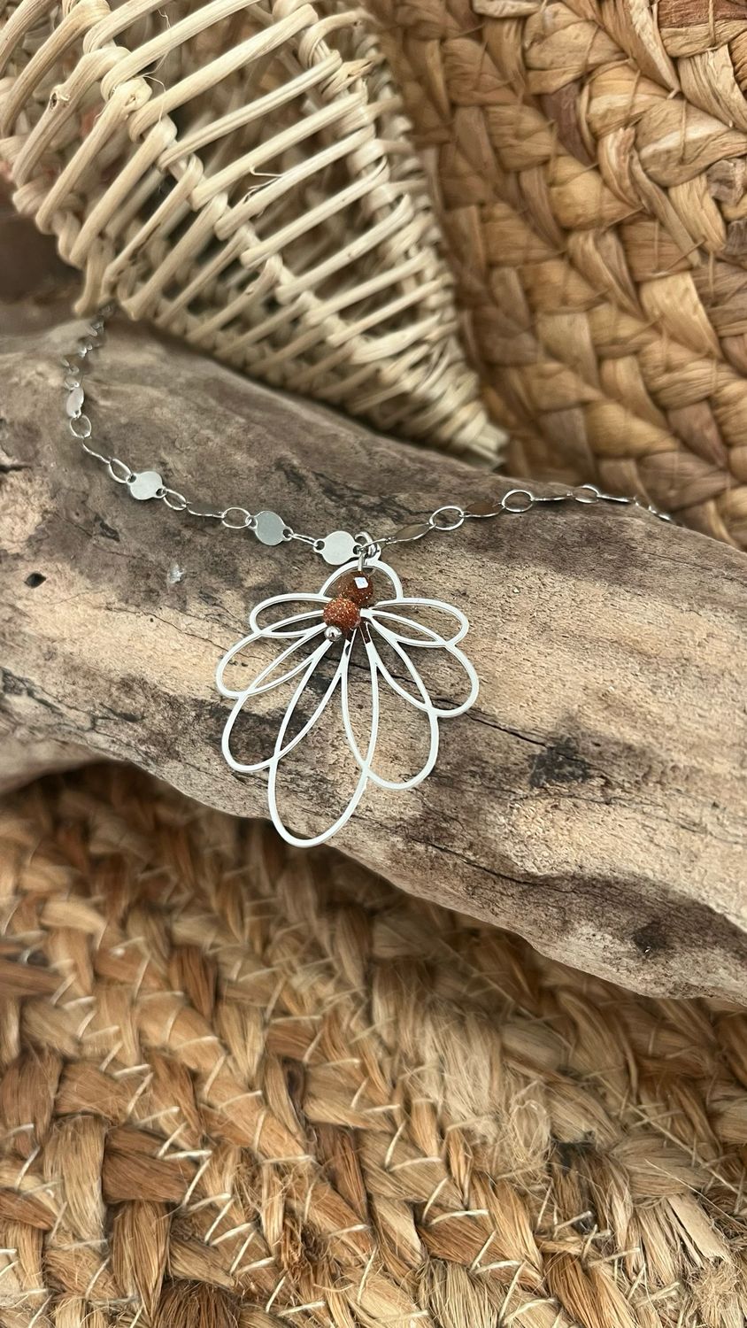 Collier « Orchidée solaire » argent Collier « Orchidée solaire » argent