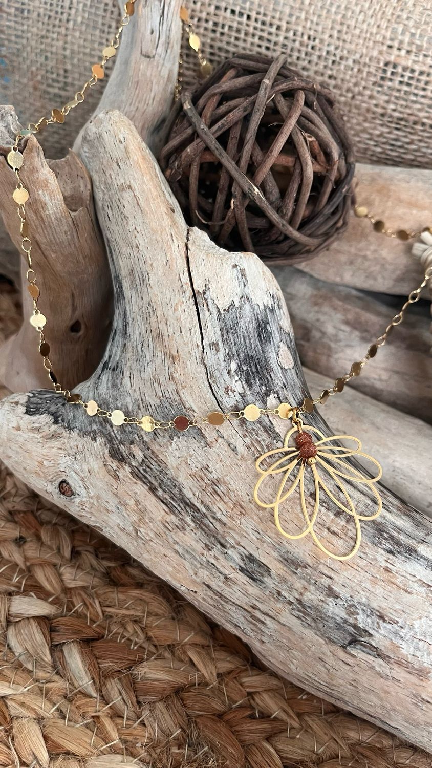 Collier « Orchidée solaire » or Collier « Orchidée solaire » or