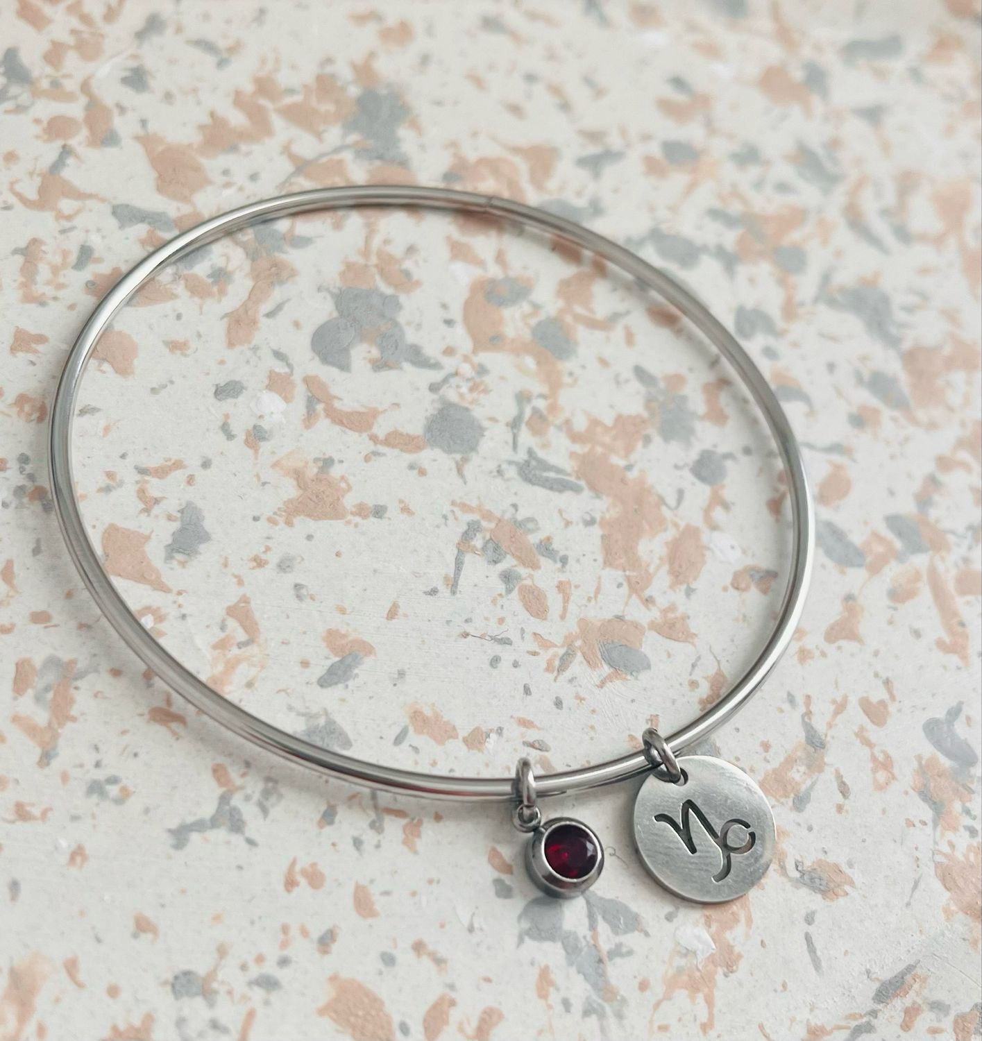 Bracelet jonc argent Capricorne janvier Bracelet jonc argent Capricorne janvier