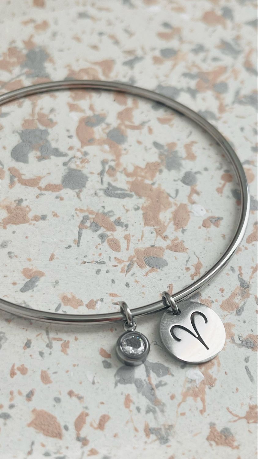 Bracelet jonc argent Bélier avril