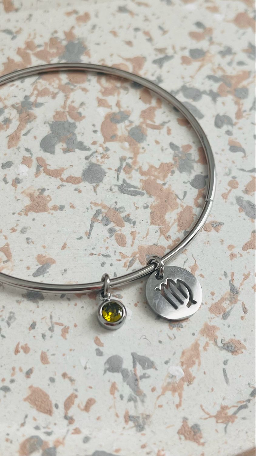 Bracelet jonc argent Vierge août Bracelet jonc argent Vierge août