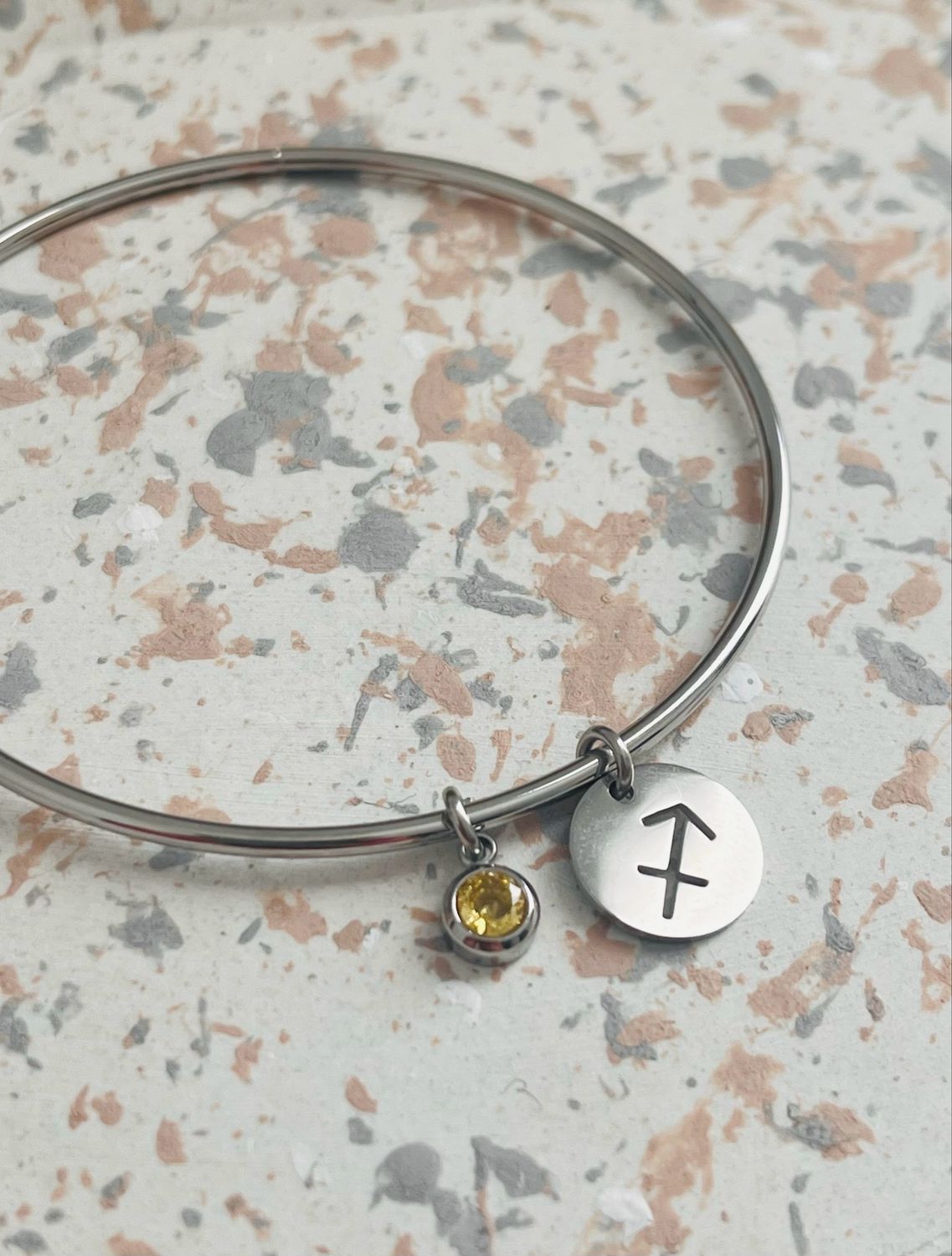 Bracelet jonc argent Sagittaire novembre Bracelet jonc argent Sagittaire novembre