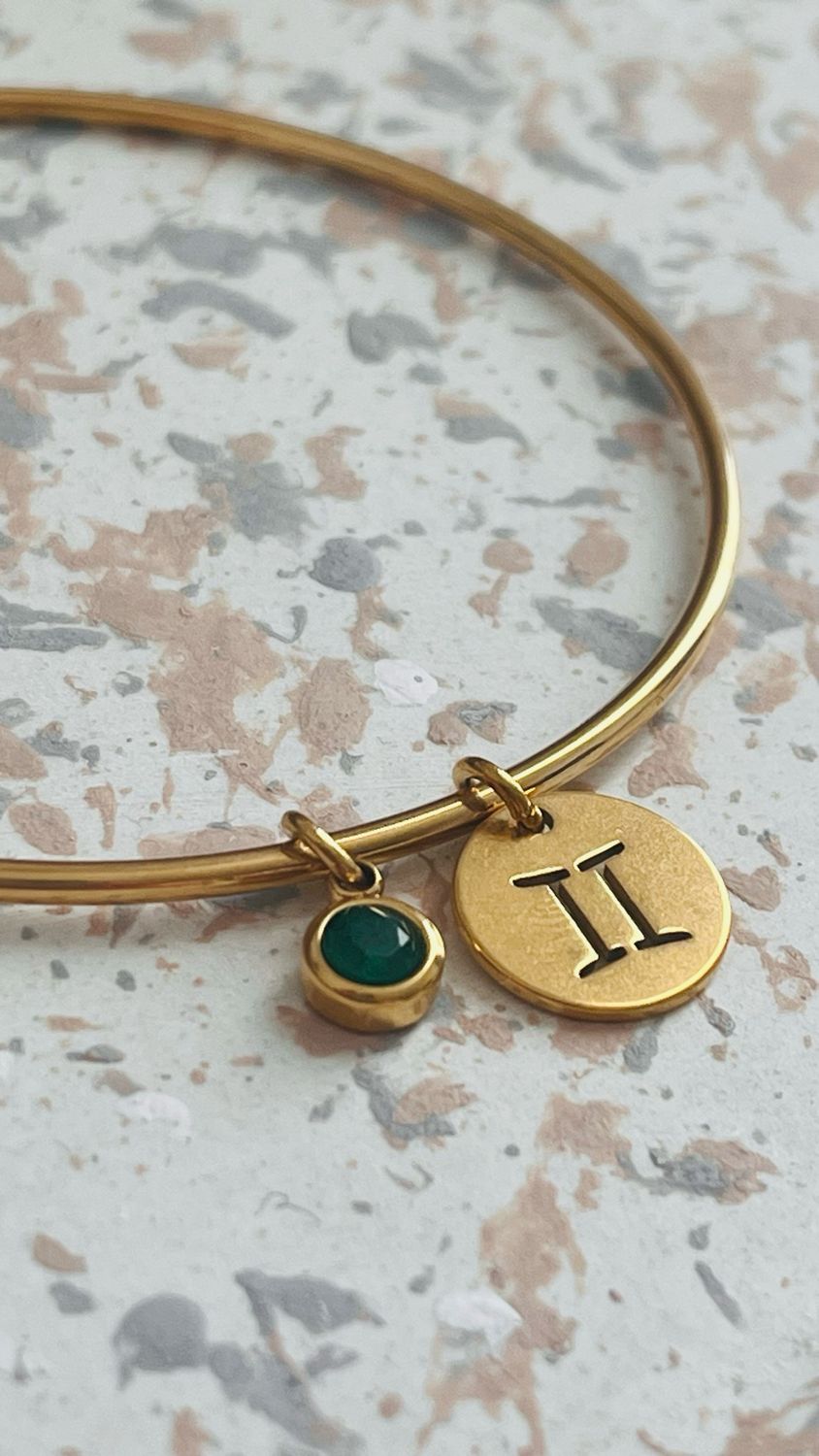 Bracelet jonc or Gémeaux mai Bracelet jonc or Gémeaux mai