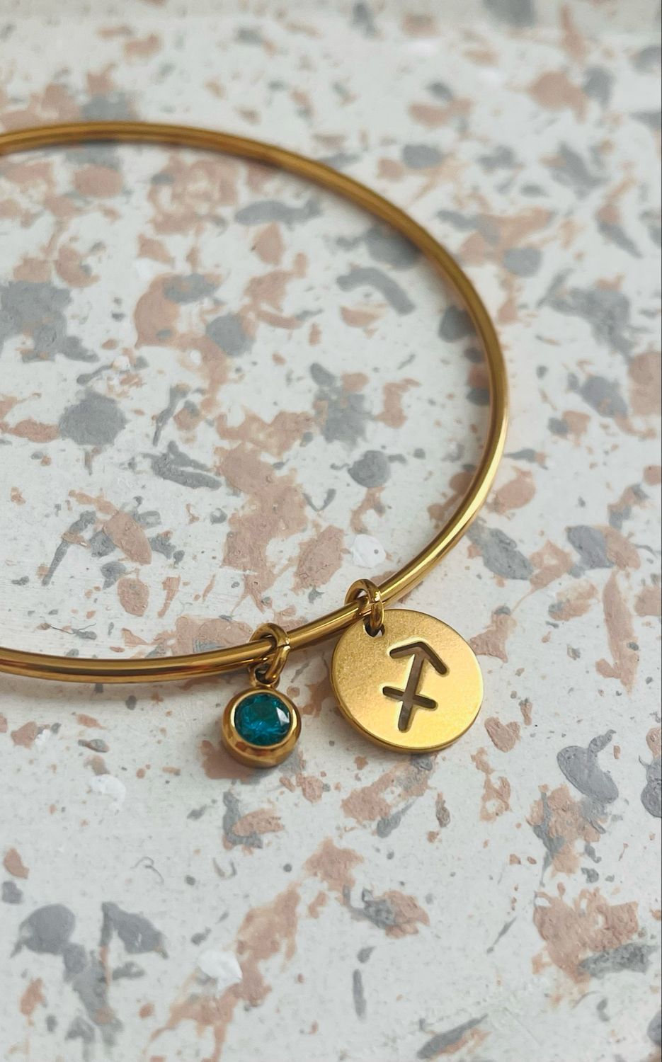 Bracelet jonc or Sagittaire décembre