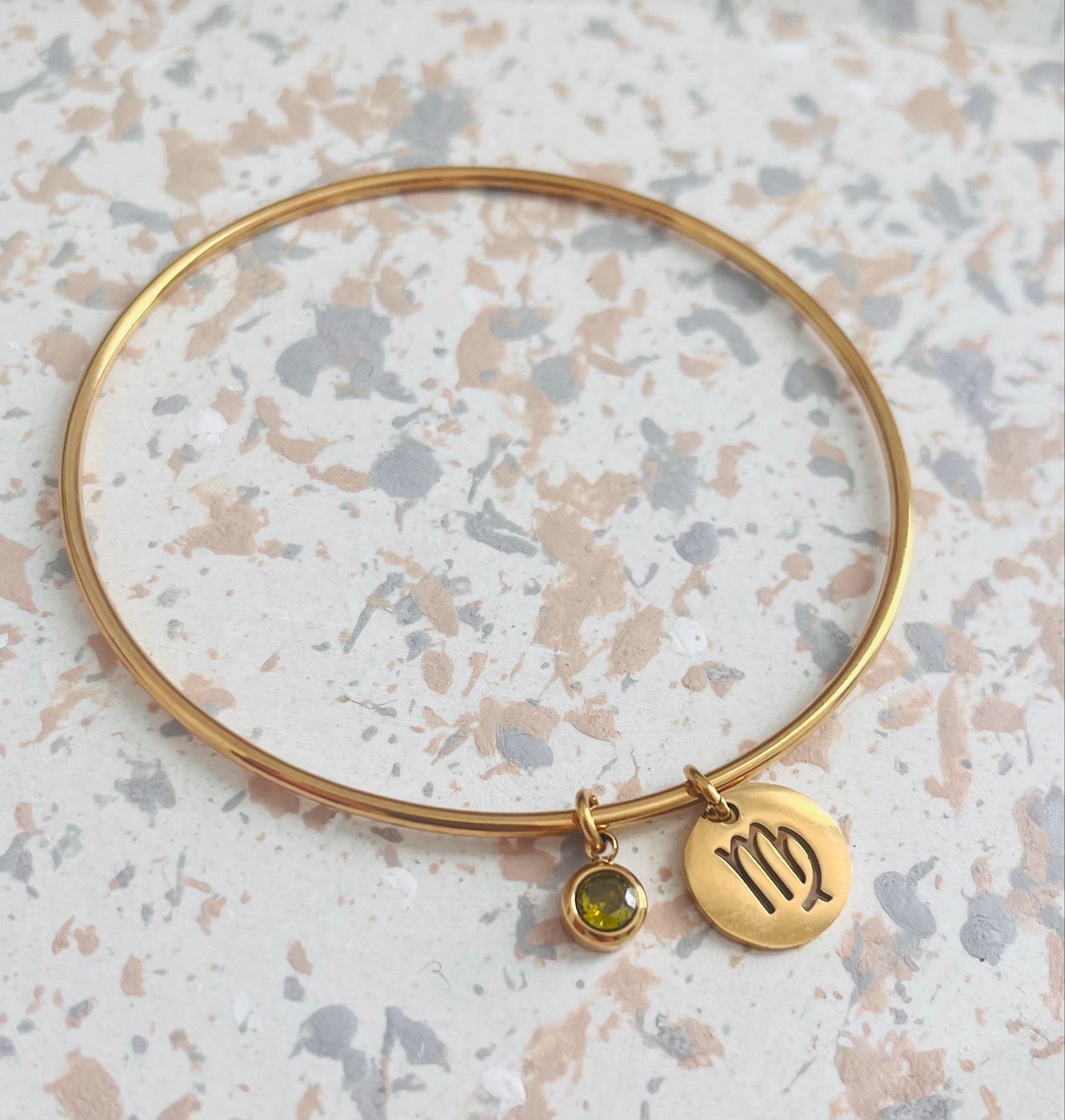 Bracelet jonc or Vierge août