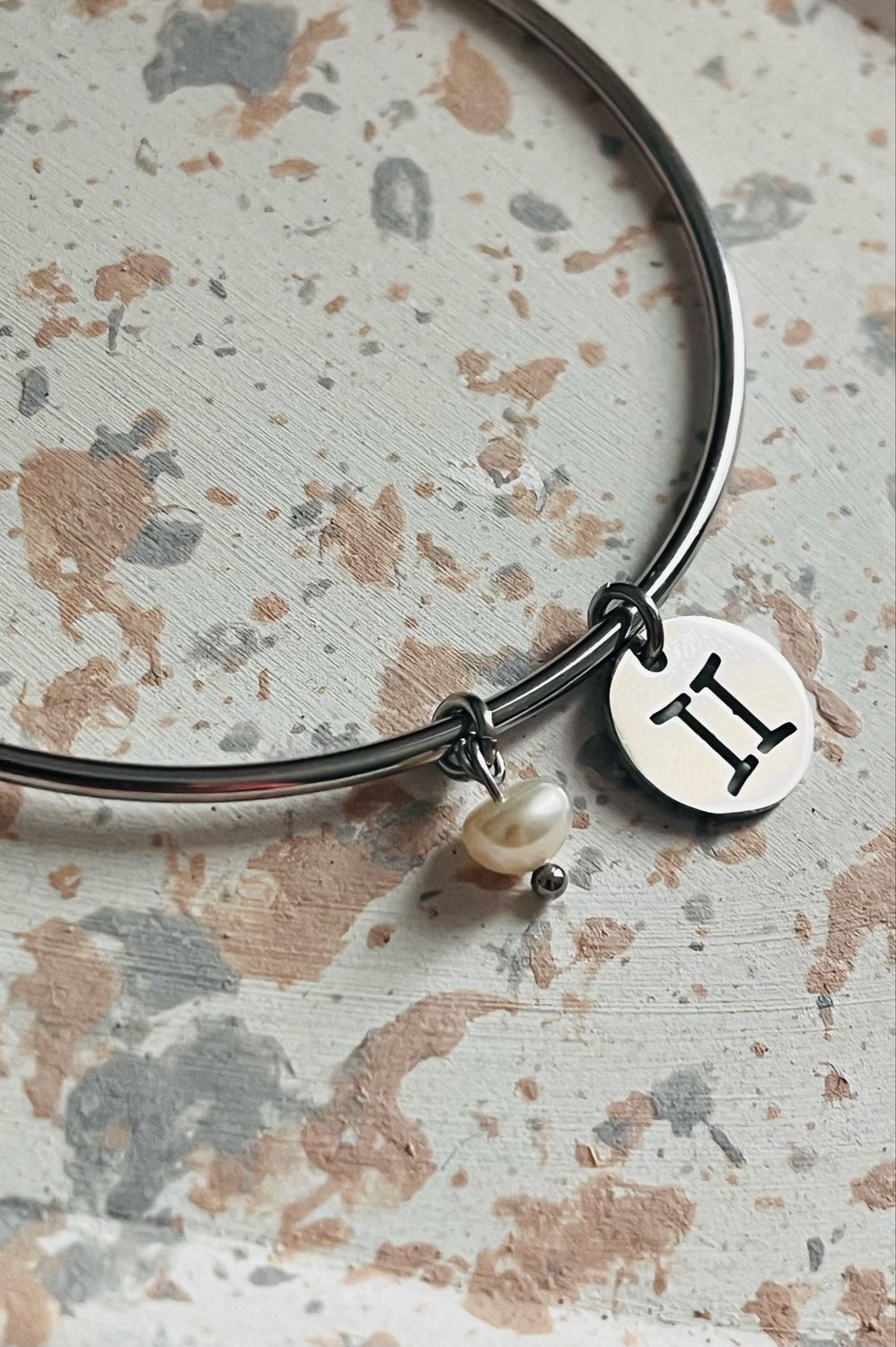 Bracelet jonc argent Gémeaux juin Bracelet jonc argent Gémeaux juin