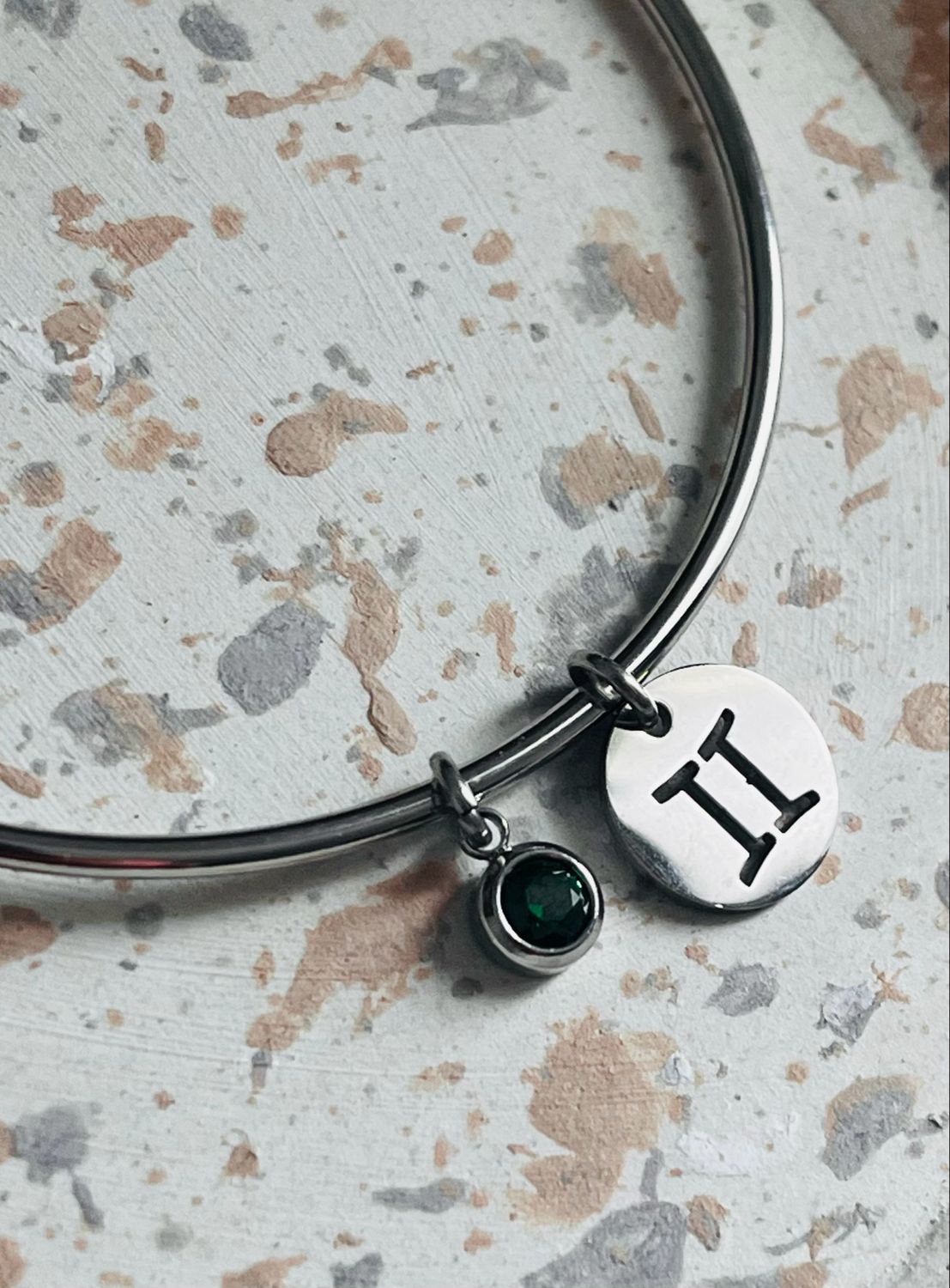 Bracelet jonc argent Gémeaux mai Bracelet jonc argent Gémeaux mai