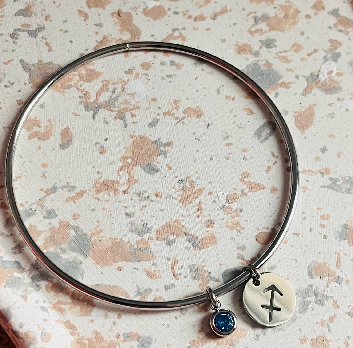 Bracelet jonc argent Sagittaire décembre Bracelet jonc argent Sagittaire décembre