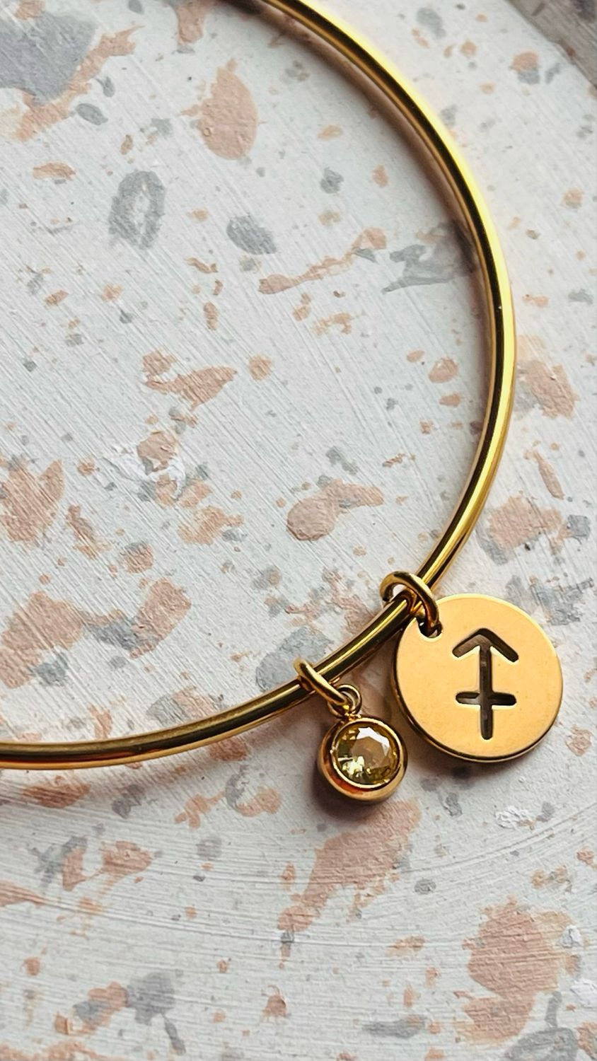 Bracelet jonc or Sagittaire novembre